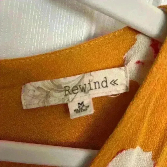 Rewind Yellow Floral Tie front mini dress - Picture 2 of 5